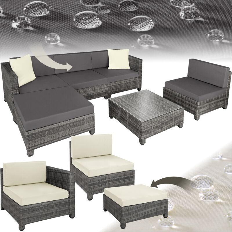 foto del prodotto set da giardino in rattan con telaio in alluminio e imbottitura di 10 cm arredo giardino, mobili da giardino, set da giardino