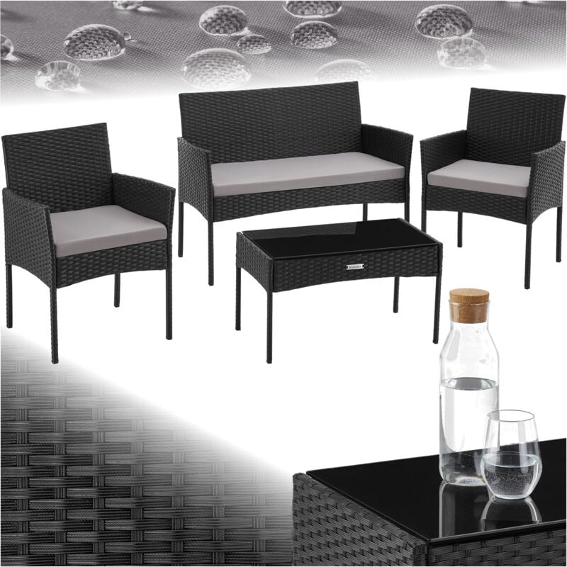foto del prodotto set da giardino in rattan palese per 4 persone set di sedute, gruppo lounge da giardino, mobili da terrazza