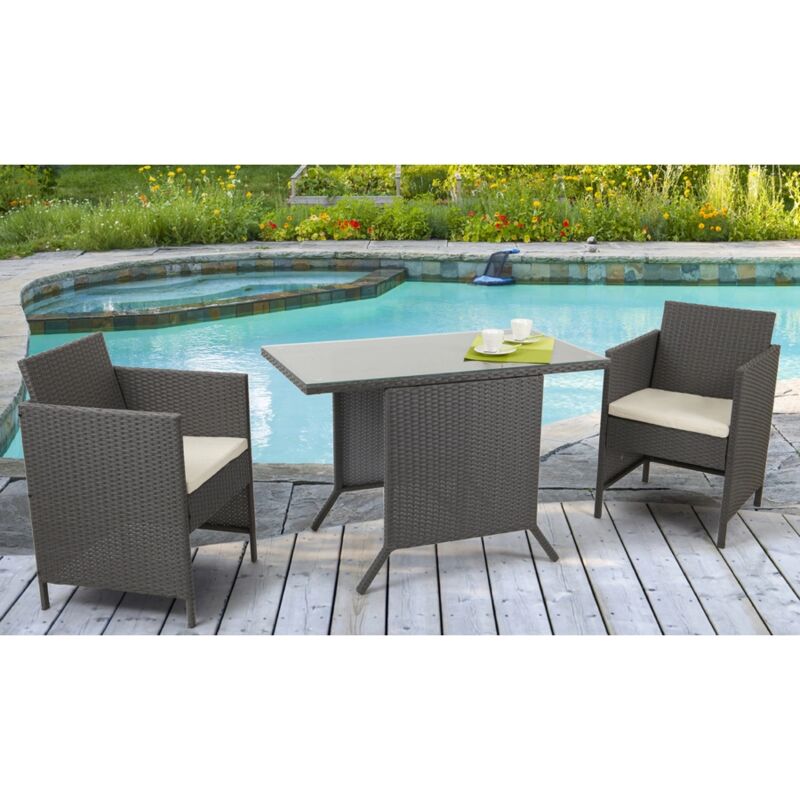 foto del prodotto set da giardino new relax in ferro e rattan con 2 poltrone e un tavolino