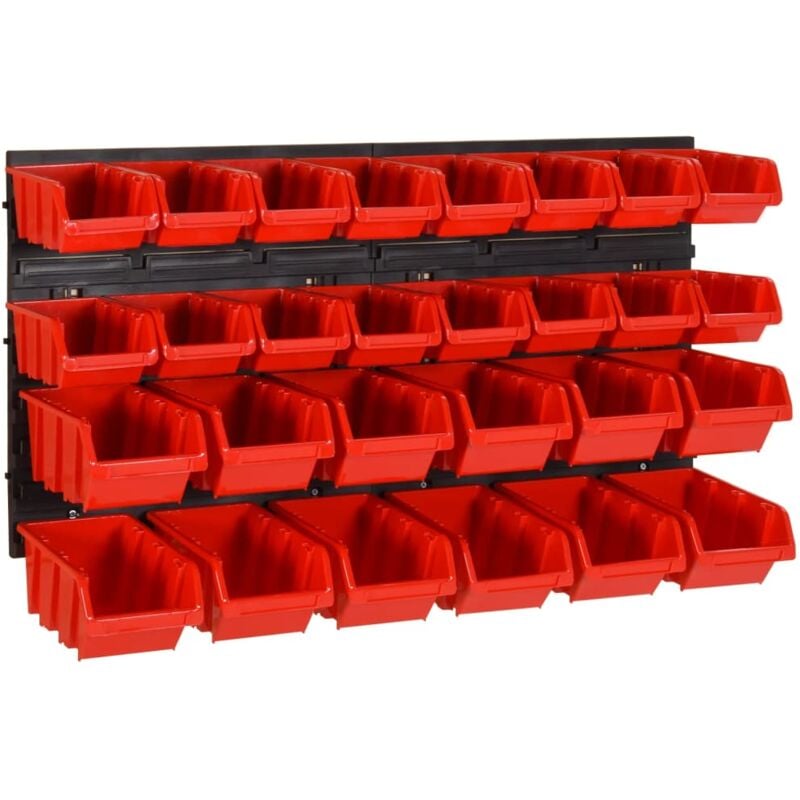 foto del prodotto set da officina 30 pz rosso e nero 77x39 cm in polipropilene vidaxl