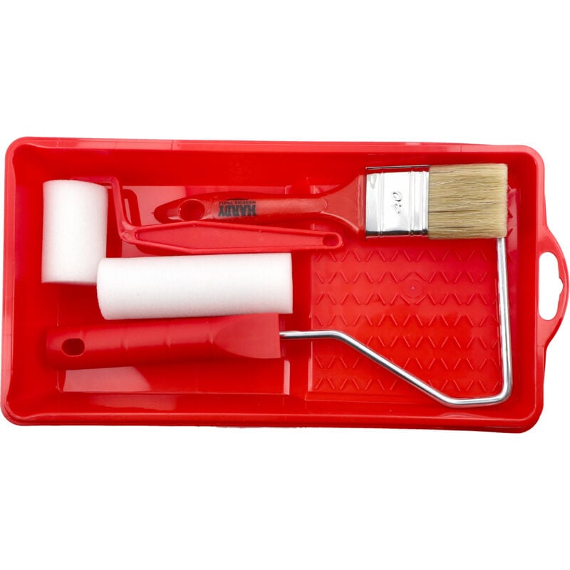 foto del prodotto set da pittura hardy serie 17, 2 rulli con manico (5 cm e 10 cm), pennello da pittura 40 mm, vassoio da pittura 30 cm x 16 cm