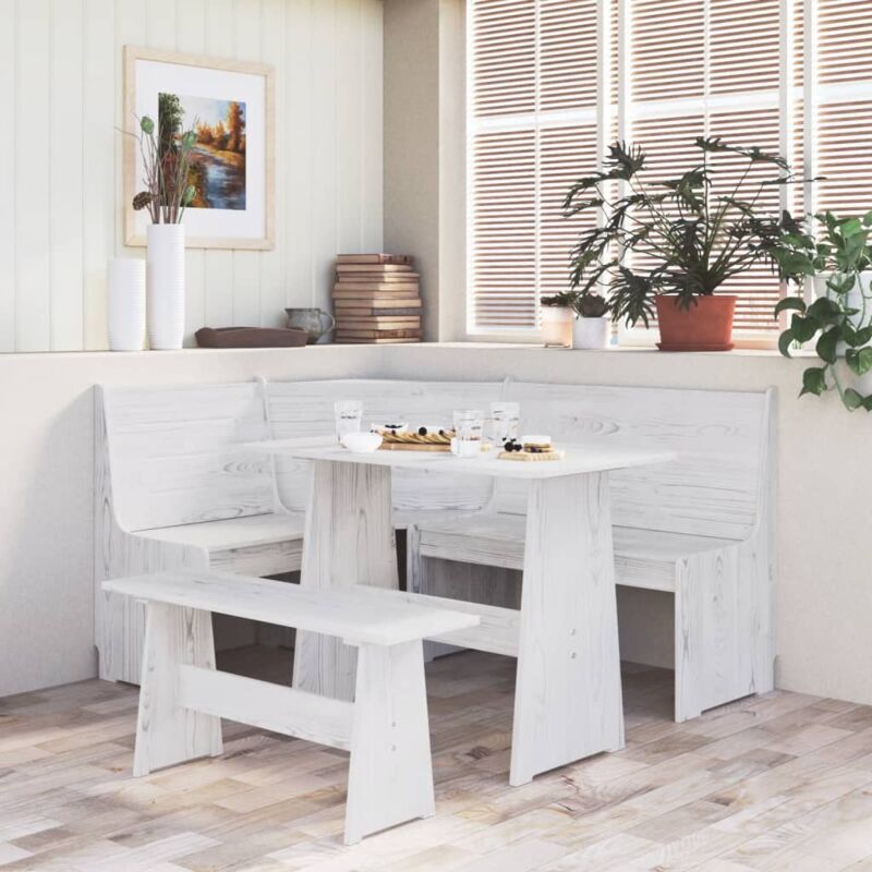 foto del prodotto set da pranzo 3 pz reine bianco in legno massello di pino vidaxl