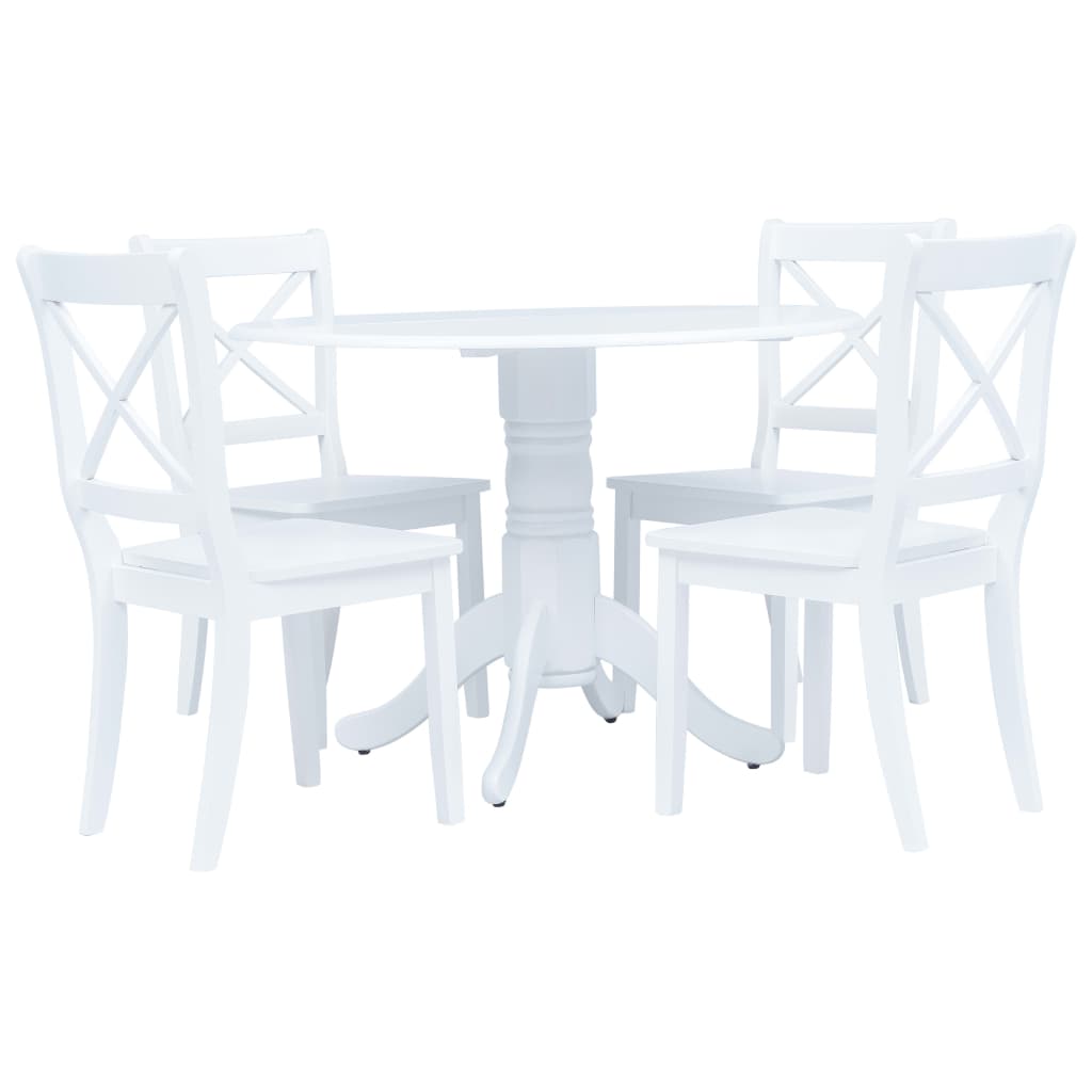 foto del prodotto set da pranzo 5 pz in legno massello di hevea bianco cod mxl 24264