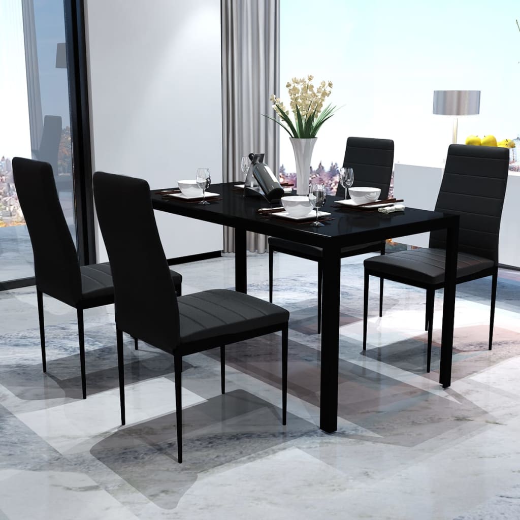 foto del prodotto set da pranzo 5 pz nero vidaxl