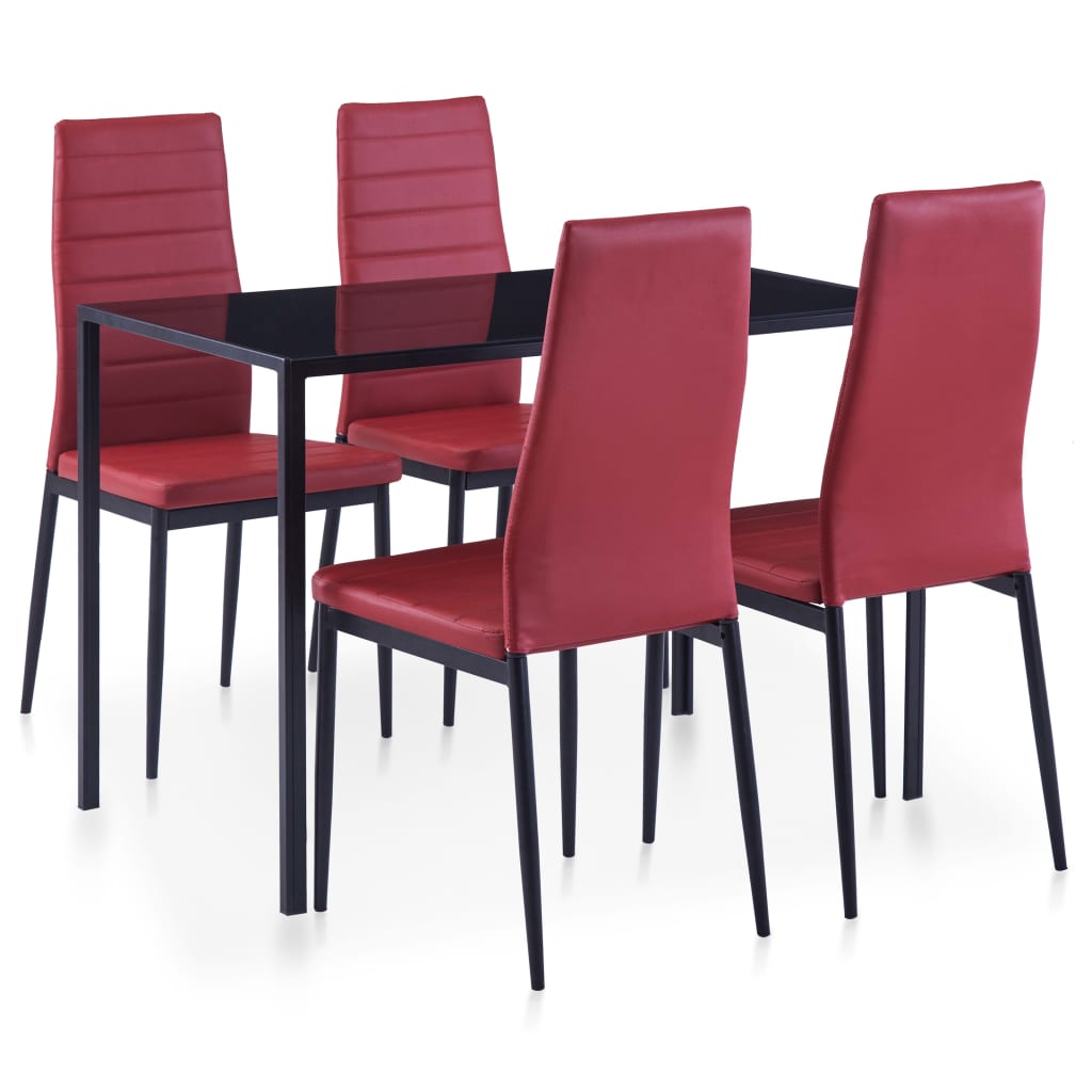 foto del prodotto set da pranzo 5 pz rosso vino vidaxl