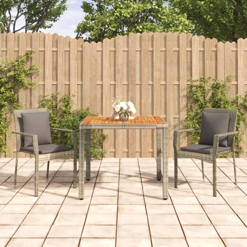 foto del prodotto set da pranzo da giardino 3 pz con cuscini in polyrattan grigio vidaxl 598077