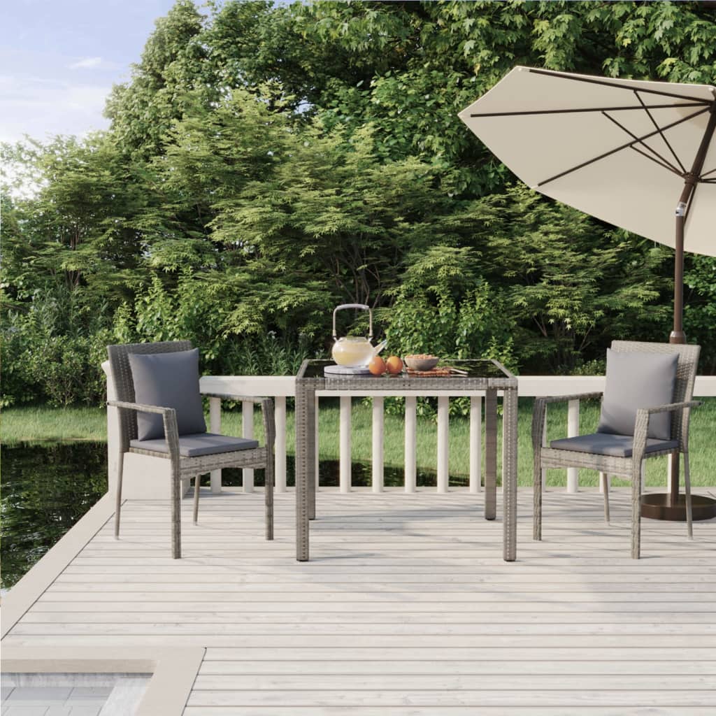 foto del prodotto set da pranzo da giardino 3 pz con cuscini in polyrattan grigiocod mxl 124377