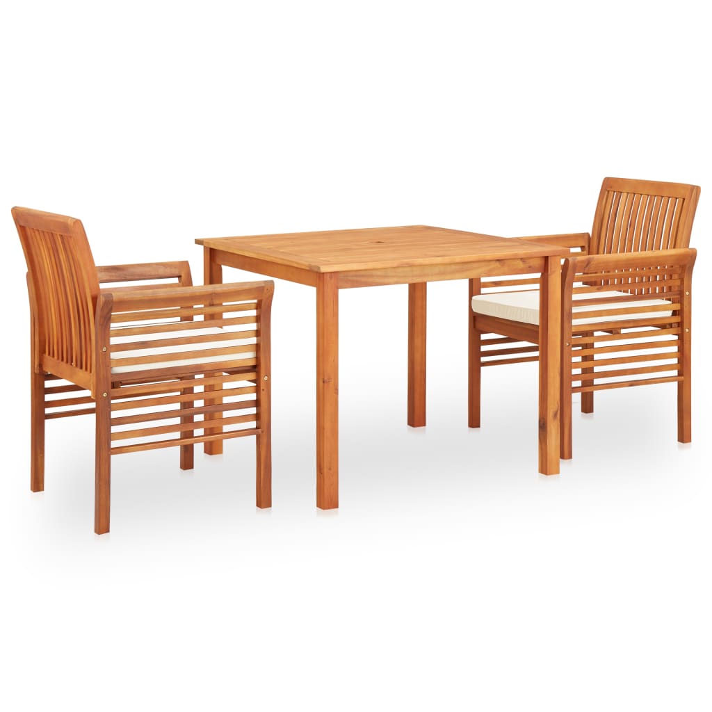 foto del prodotto set da pranzo da giardino 3 pz con cuscini massello di acacia cod mxl 42540
