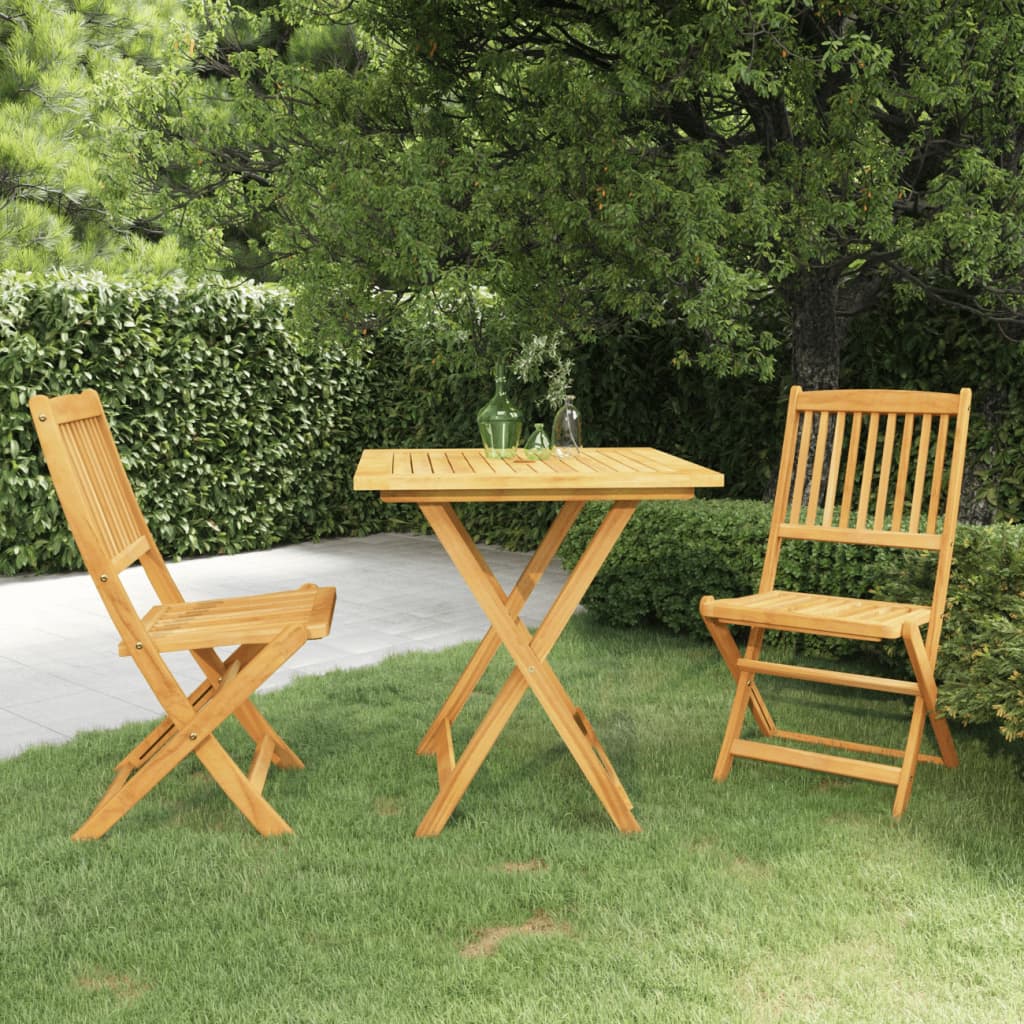 foto del prodotto set da pranzo da giardino 3 pz pieghevole in massello di acacia cod mxl 36189