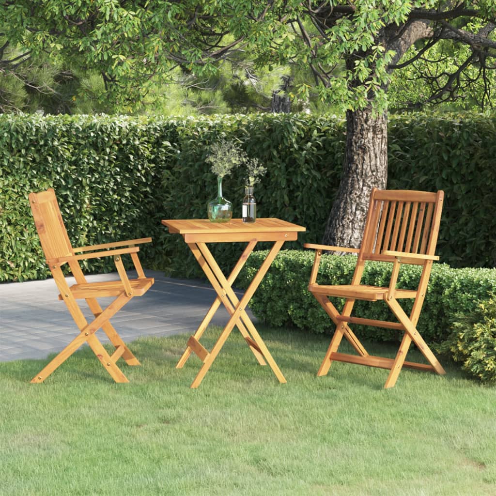 foto del prodotto set da pranzo da giardino 3 pz pieghevole in massello di acaciacod mxl 96456