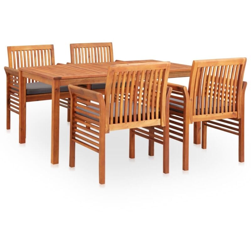 foto del prodotto set da pranzo da giardino 5 pz con cuscini massello di acacia vidaxl