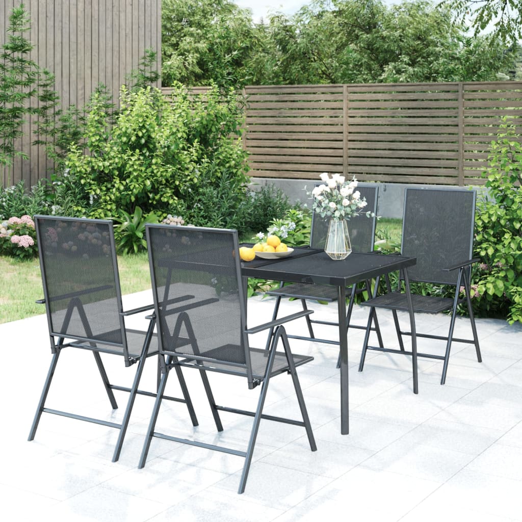 foto del prodotto set da pranzo da giardino 5 pz in acciaio antracitecod mxl 124646