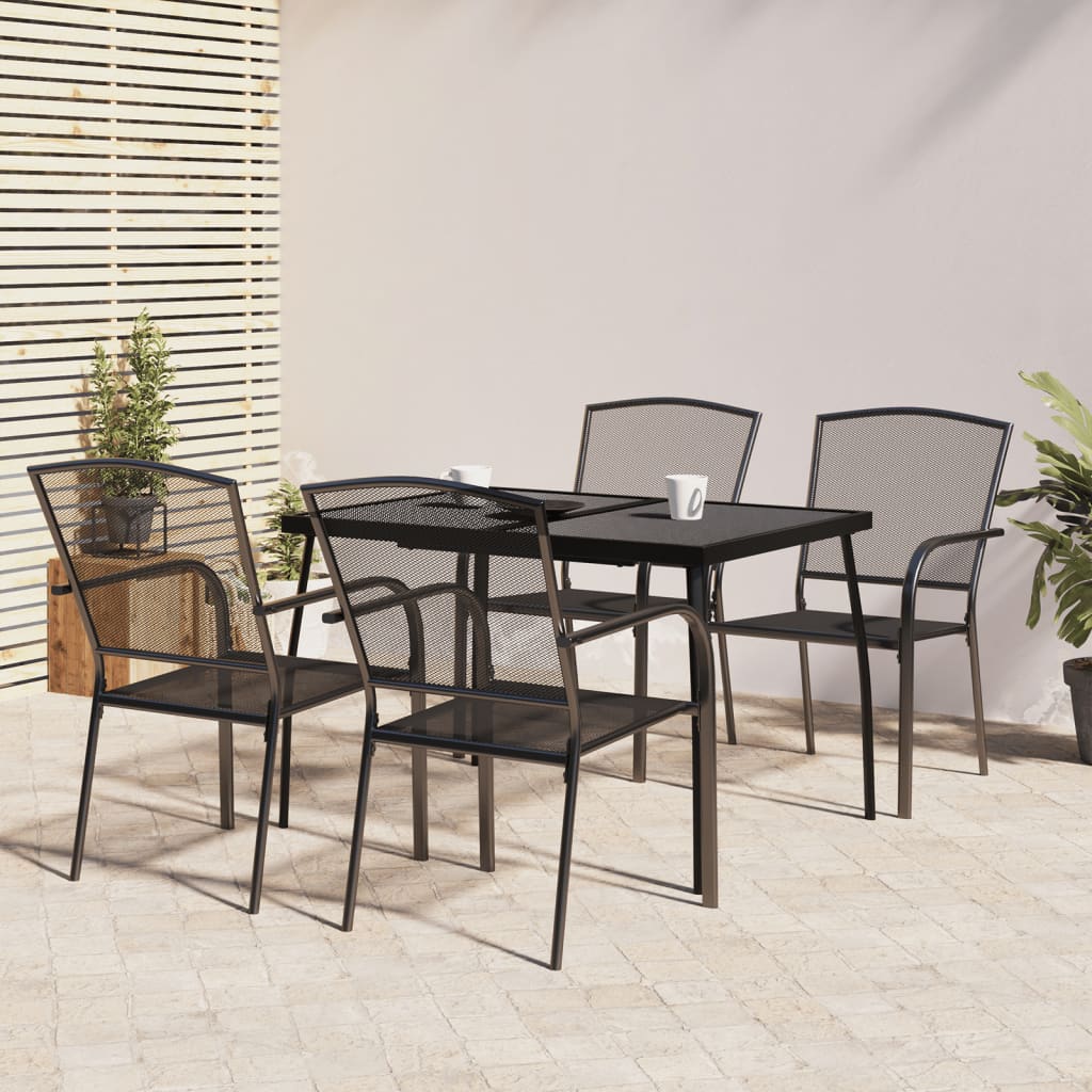 foto del prodotto set da pranzo da giardino 5 pz in acciaio antracitecod mxl 124656