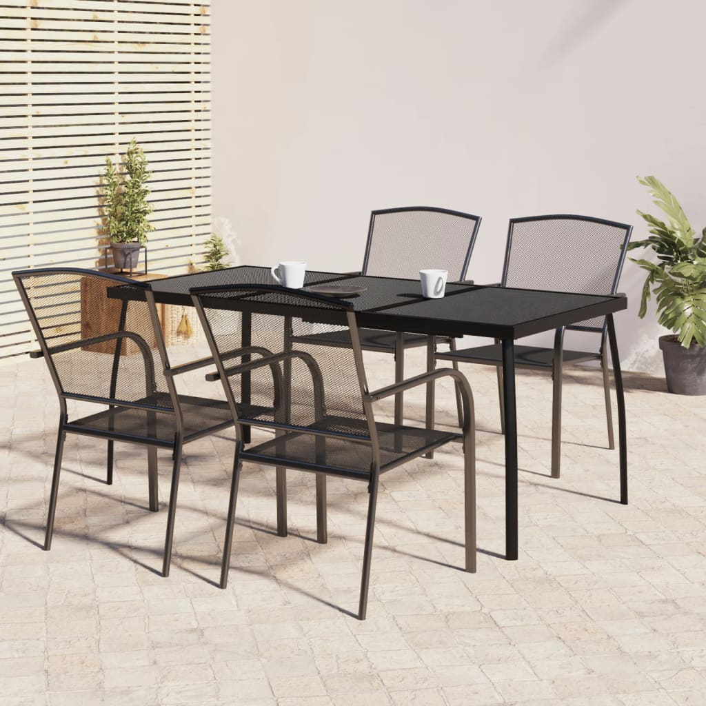 foto del prodotto set da pranzo da giardino 5 pz in acciaio antracitecod mxl 125124