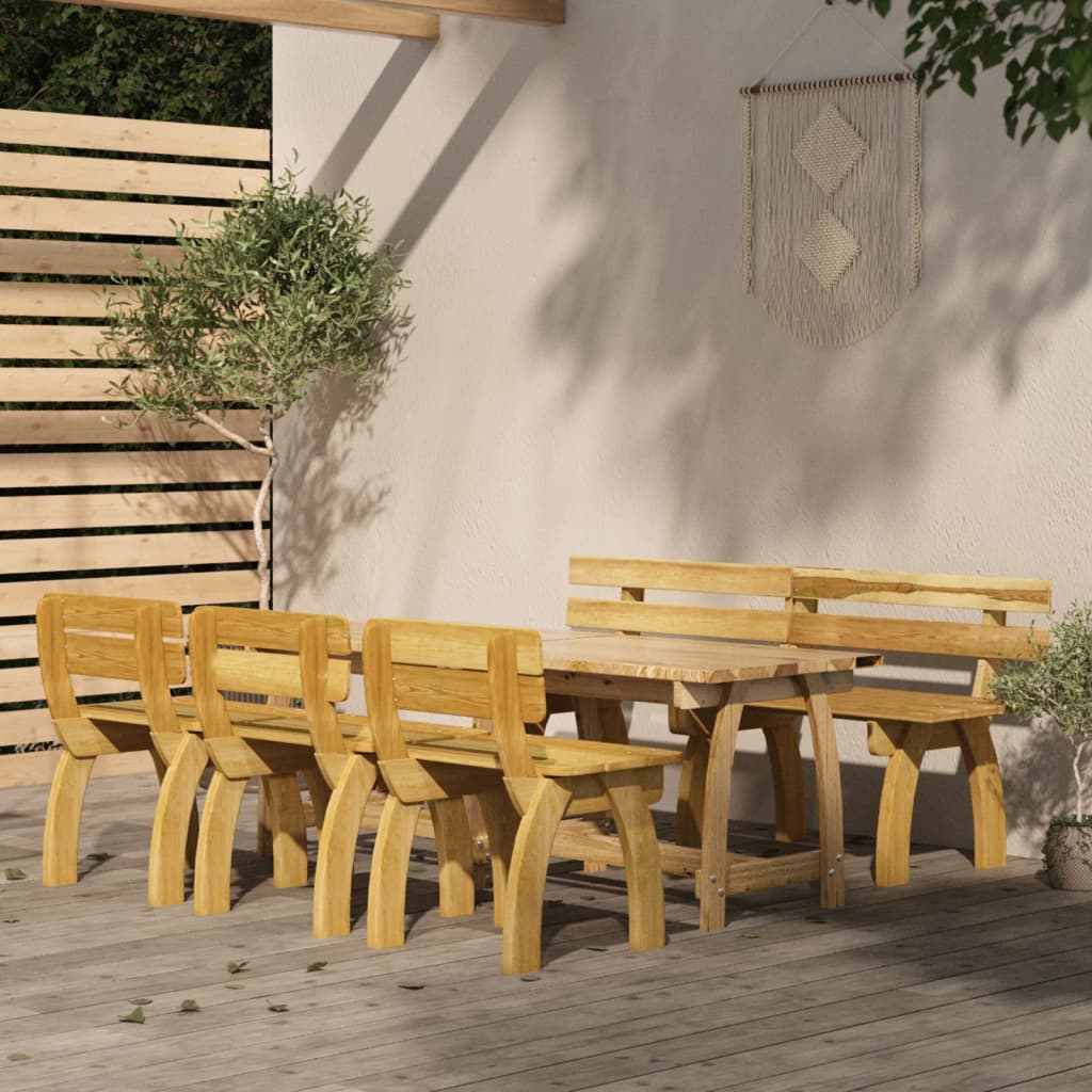 foto del prodotto set da pranzo da giardino 5 pz in legno di pino impregnato cod mxl 42210