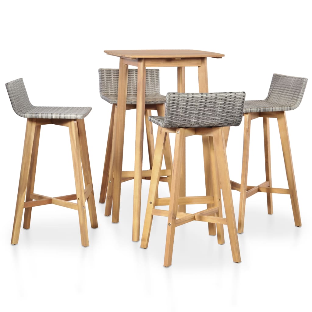 foto del prodotto set da pranzo da giardino 5 pz in legno massello di acacia cod mxl 34841