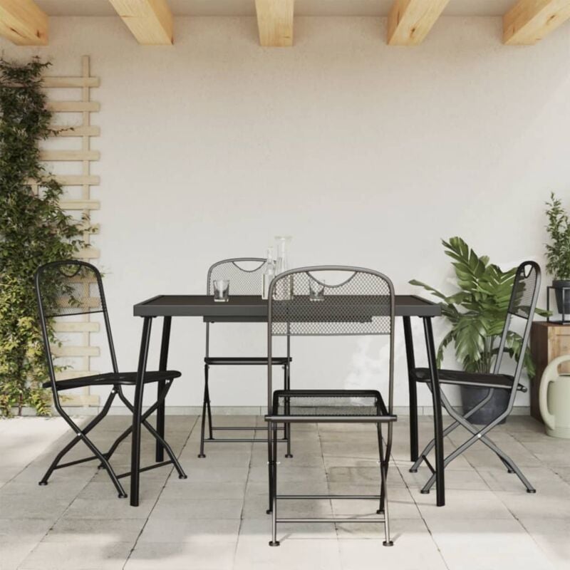 foto del prodotto set da pranzo da giardino 5pz antracite in rete metallica vidaxl