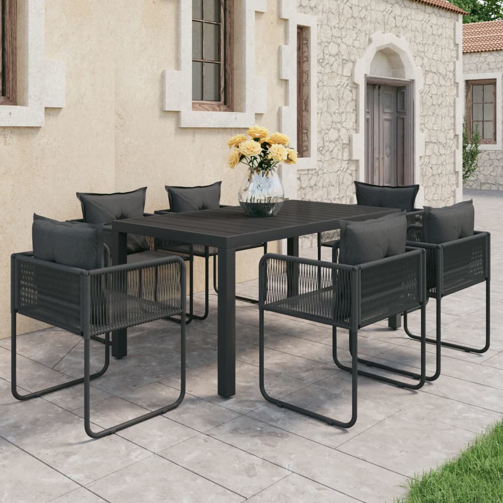 foto del prodotto set da pranzo da giardino 7 pz in rattan pvc nerocod mxl 117882
