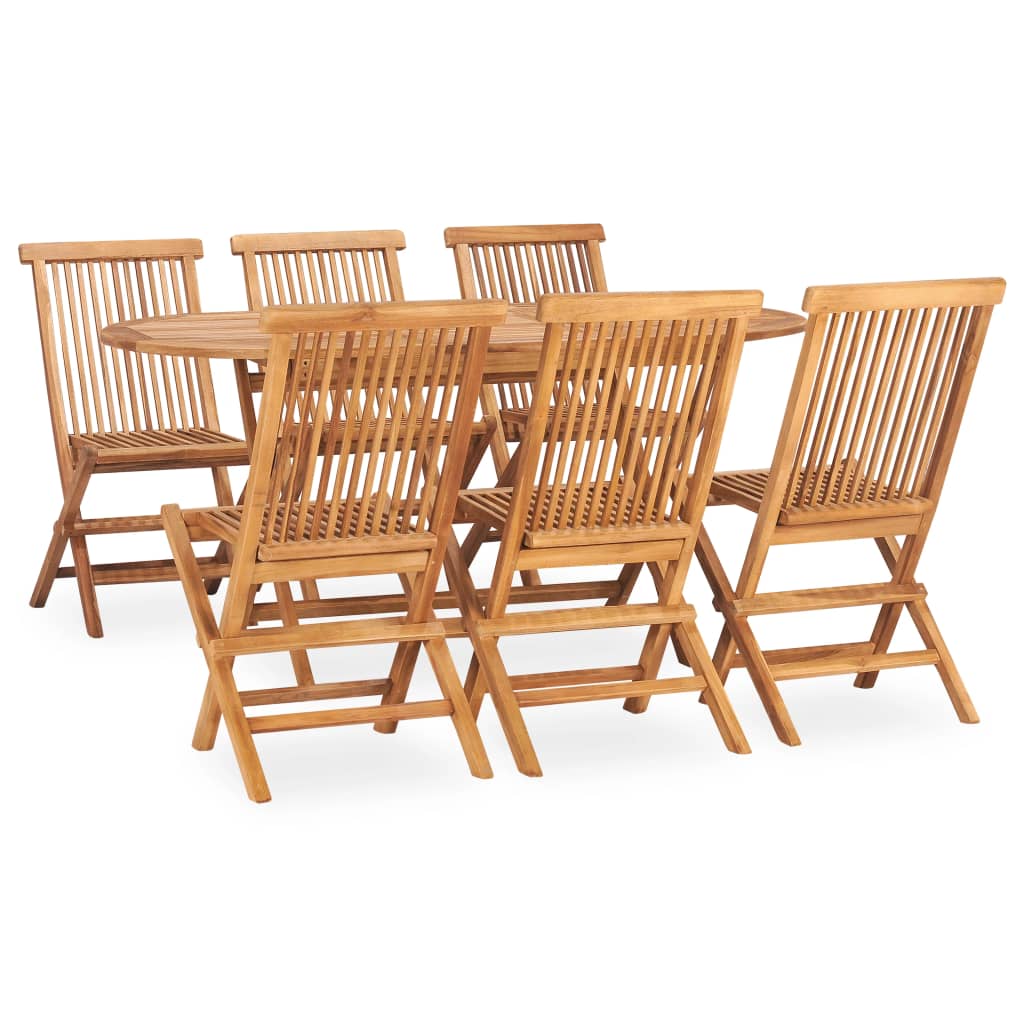 foto del prodotto set da pranzo da giardino 7 pz pieghevole in massello di teak cod mxl 47206