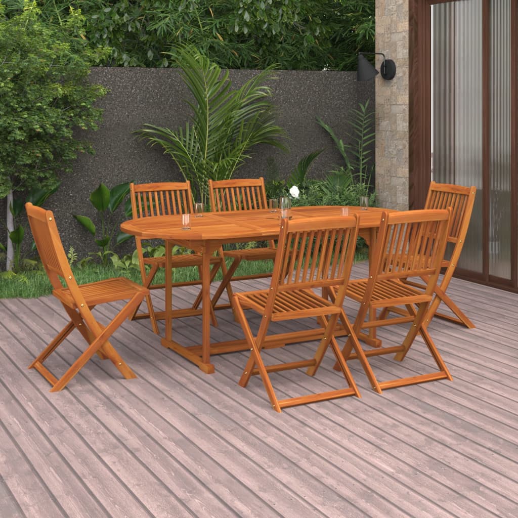 foto del prodotto set da pranzo da giardino 7pz 180x90x75cm legno massello acacia vidaxl