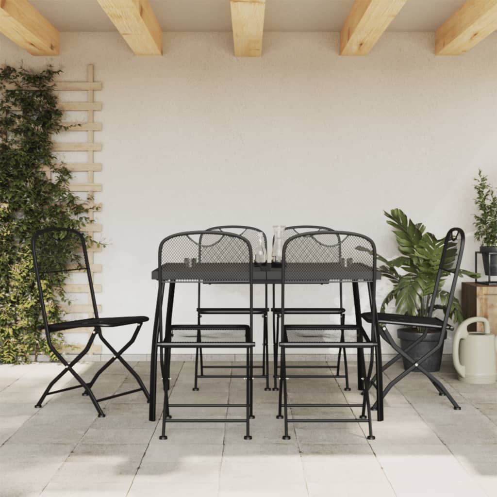 foto del prodotto set da pranzo da giardino 7pz antracite in rete metallicacod mxl 131628