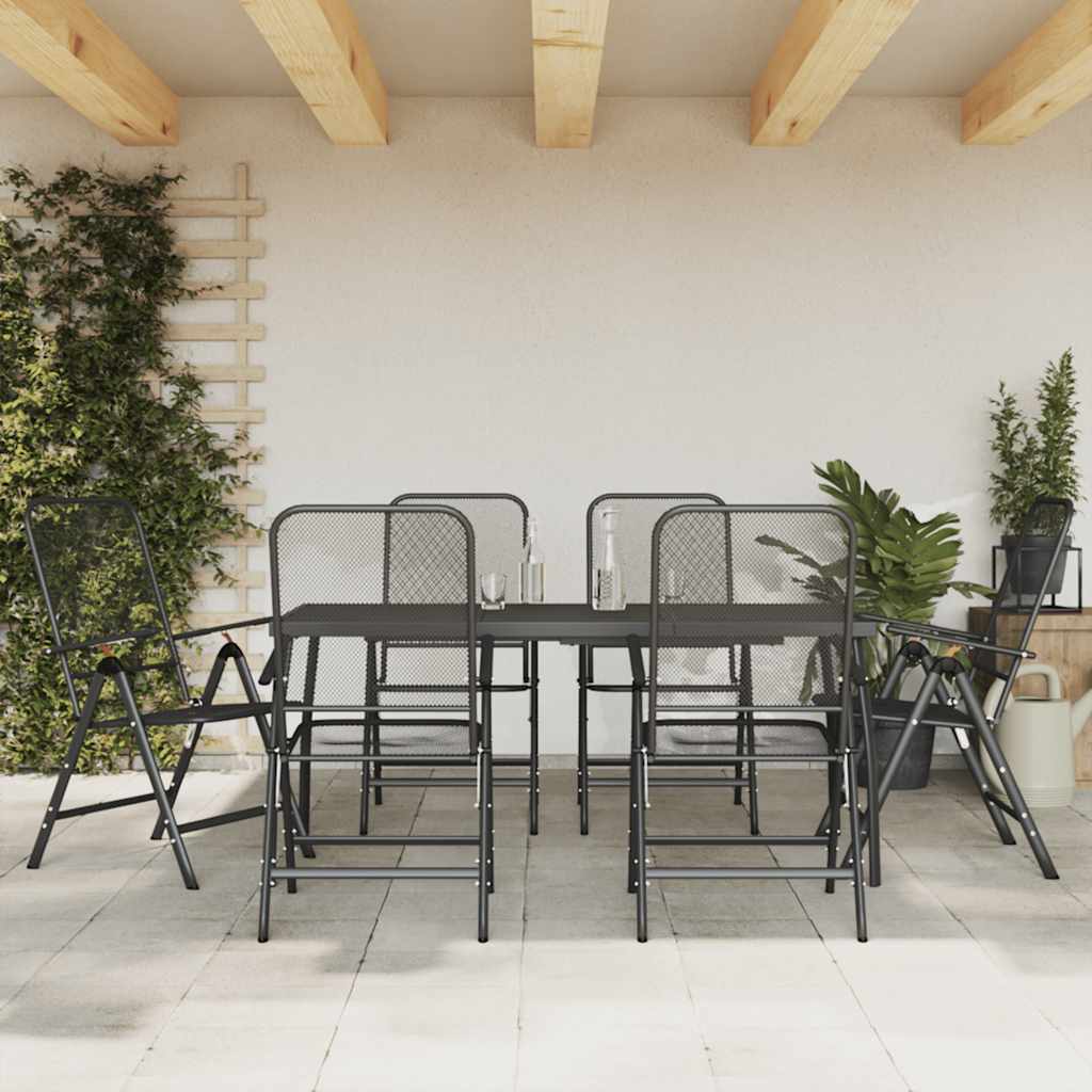 foto del prodotto set da pranzo da giardino 7pz antracite in rete metallicacod mxl 83718