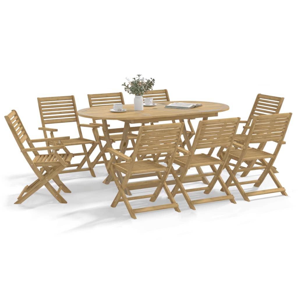 foto del prodotto set da pranzo da giardino 9 pz legno massello di acacia