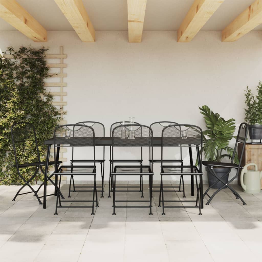 foto del prodotto set da pranzo da giardino 9pz antracite in rete metallicacod mxl 83715