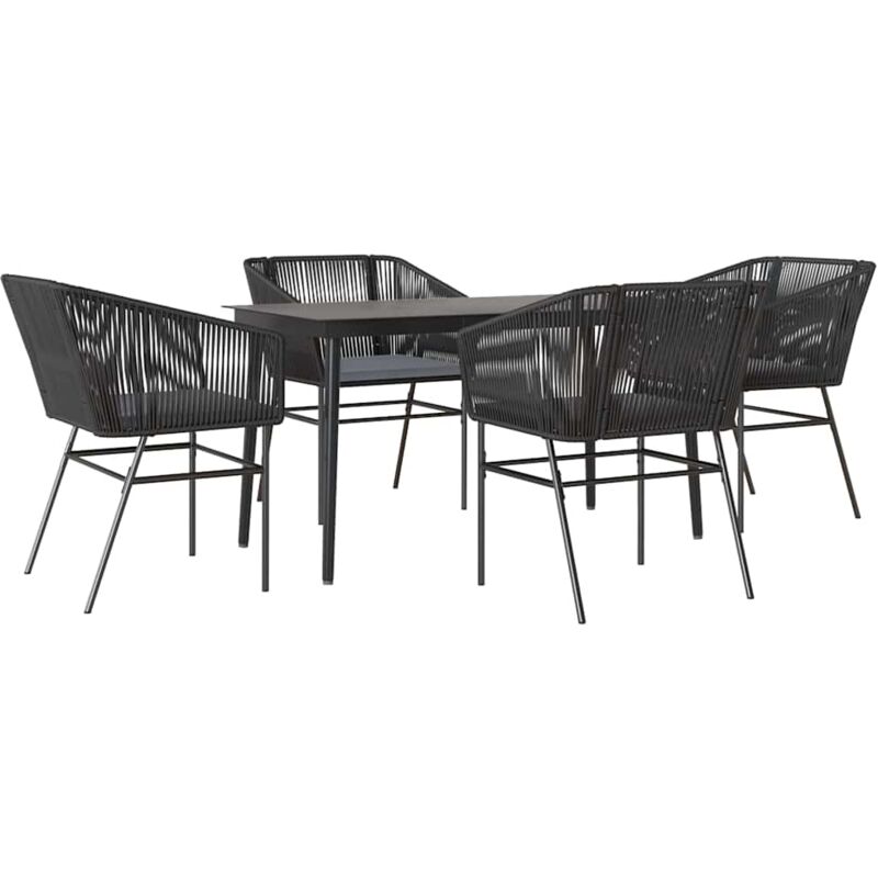 foto del prodotto set da pranzo da giardino con cuscini 5 pz polyrattan vetro vidaxl