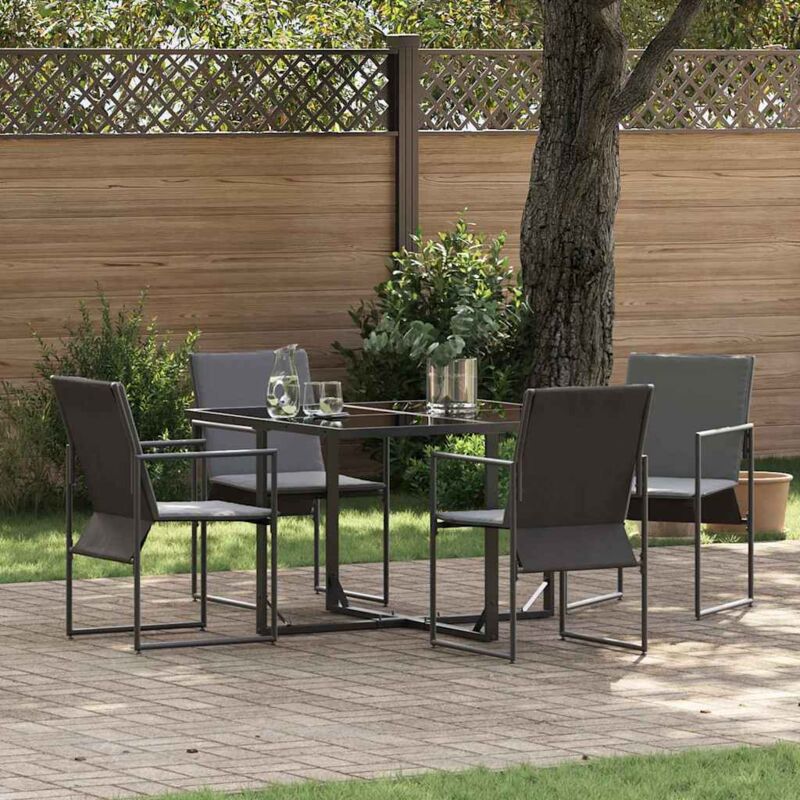 foto del prodotto set da pranzo da giardino in 6 pezzi con cuscini in acciaio e textilene vidaxl