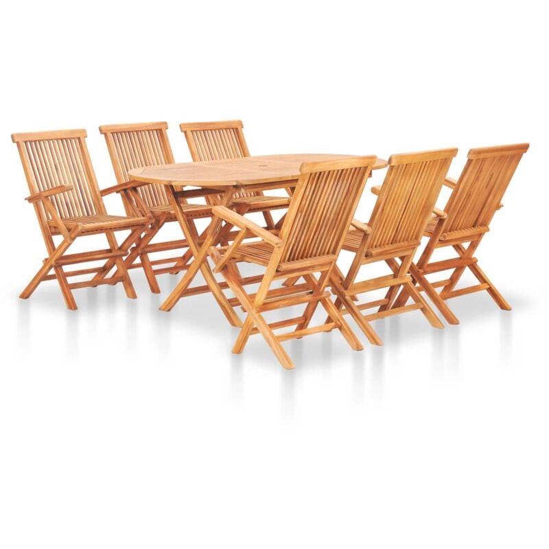foto del prodotto set da pranzo da giardino pieghevole tavolo 6 sedie in legno di qualit 