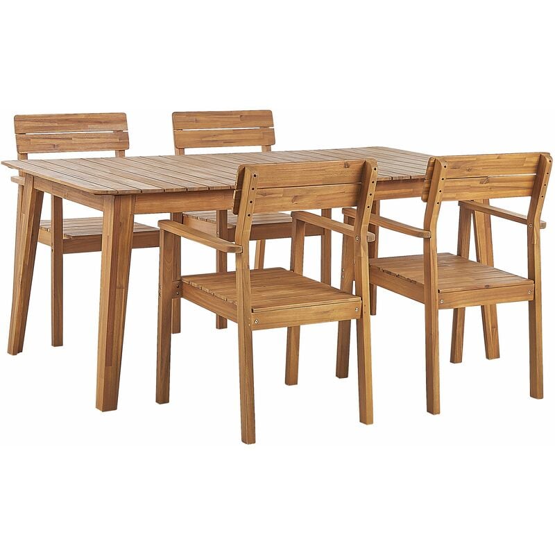 foto del prodotto set da pranzo da giardino rustico a 4 posti tavolo da esterno 180 x 90 cm sedie fornelli