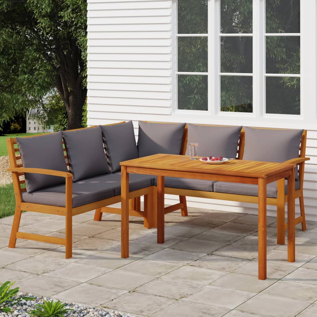 foto del prodotto set da pranzo giardino 4pz con cuscini legno massello di acaciacod mxl 124409