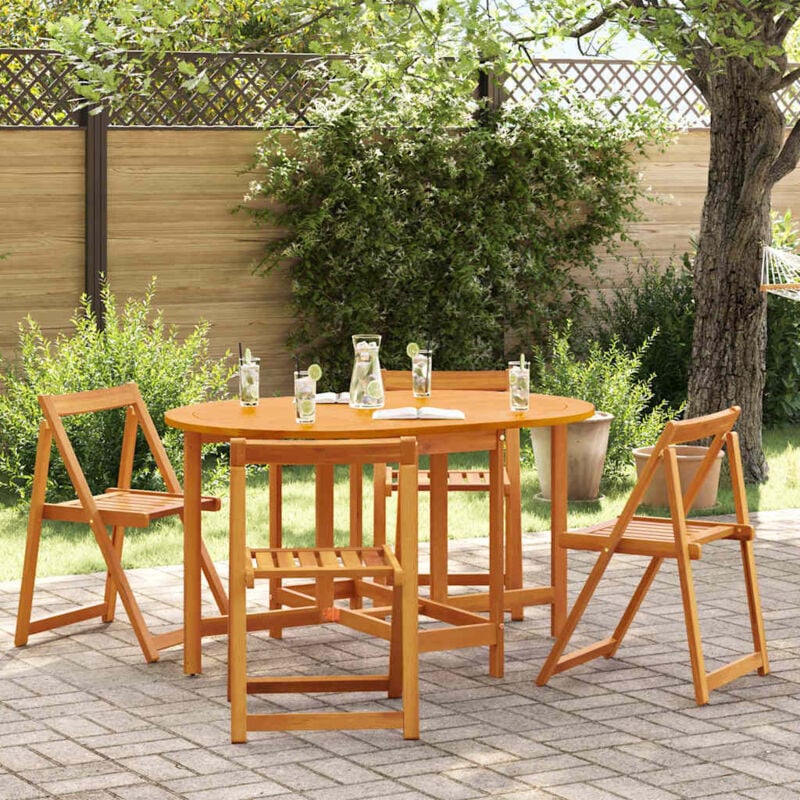 foto del prodotto set da pranzo giardino farfalla 5 pezzi legno massello acacia pieghevole vidaxl