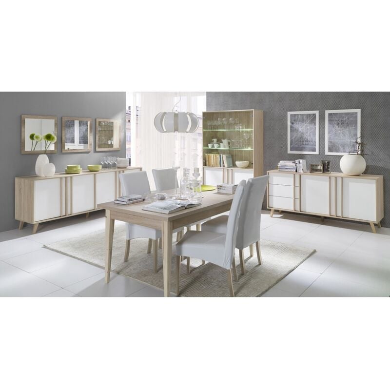 foto del prodotto set da pranzo malmo bianco e rovere