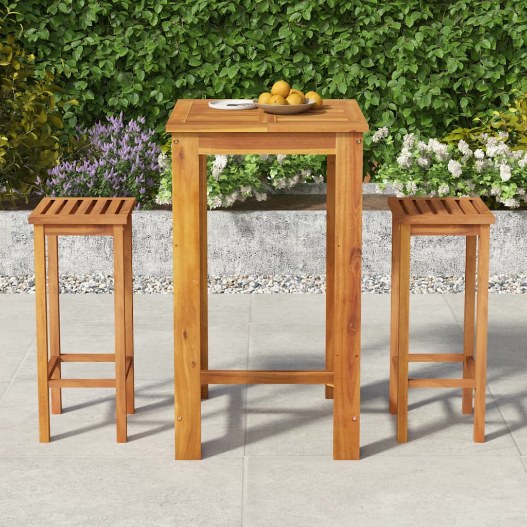 foto del prodotto set da pranzo per giardino 3 pz in legno massello di acacia cod mxl 40035