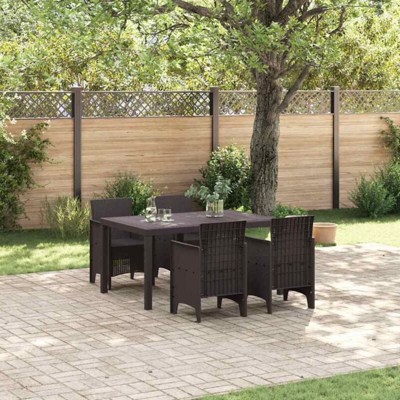 foto del prodotto set da pranzo per giardino 5 pcs marrone rattan polt vidaxl