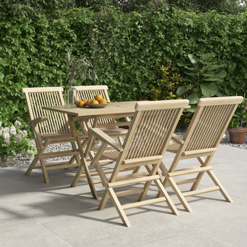 foto del prodotto set da pranzo per giardino 5pz grigio in legno massello di teakcod mxl 124186