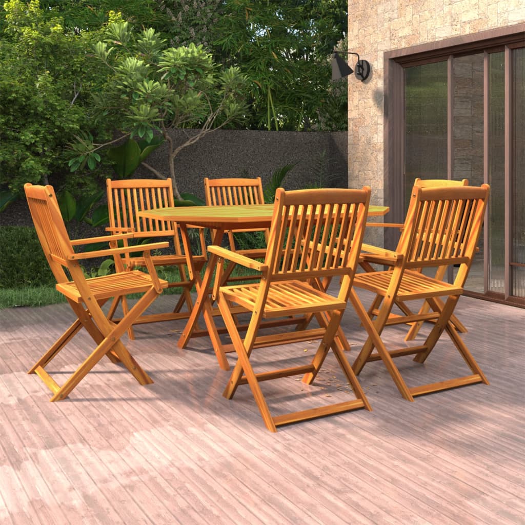 foto del prodotto set da pranzo per giardino 7 pz in legno massello di acacia cod mxl 44141