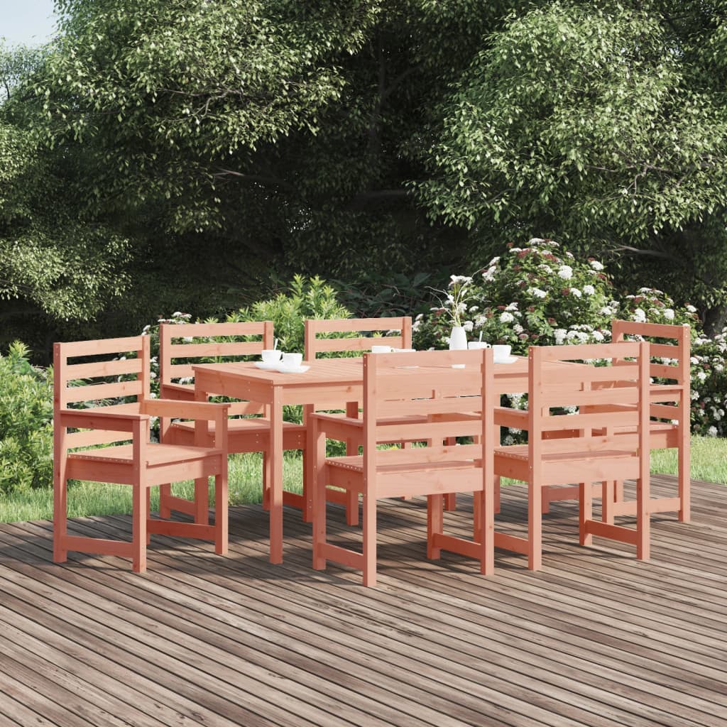 foto del prodotto set da pranzo per giardino 7 pz in legno massello di douglas