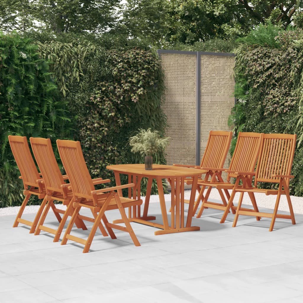 foto del prodotto set da pranzo per giardino 7 pz in legno massello di eucalipto cod mxl 42720
