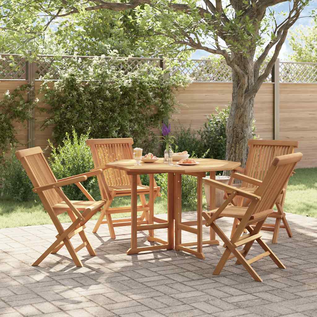 foto del prodotto set da pranzo pieghevole per esterni 5pz legno massello di teak cod mxl 44406
