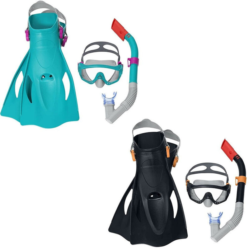 foto del prodotto set da snorkeling meridian maschera boccaglio pinne 14+ anni 2 colori ass 25020 - - trade shop traesio