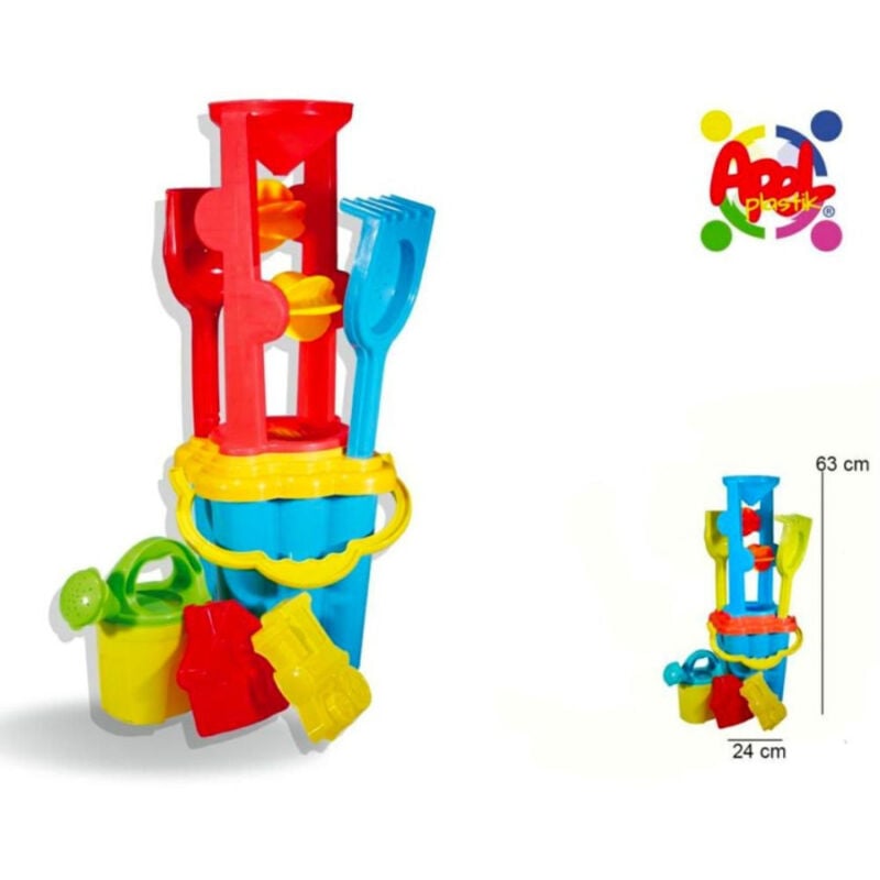 foto del prodotto set da spiaggia con secchiello mulino palette innaffiatoio gioco per bambini trade shop traesio