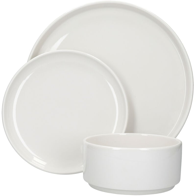 foto del prodotto set de camberlie stoviglie, piatti e ciotole de scandinavian style de porcellana bianca, 12 pezzi. mikasa