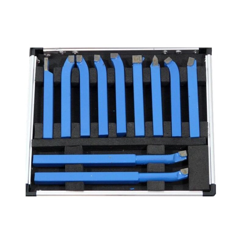 foto del prodotto set de lame de lame per tornio argento 12x12 mm set de 11 pezzi in valigetta, utensili de utensili per tornio, alta precisione e resistenza