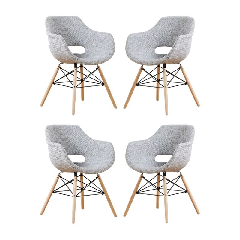 foto del prodotto set di 1 2 4 poltrona da pranzo in tessuto olivia eiffel set di 4 grigio chiaro light grey