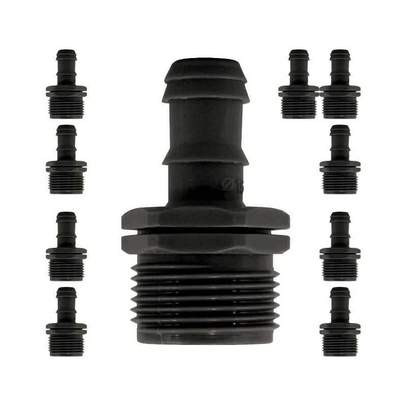 foto del prodotto set di 10 collegamento a filettatura maschio per irrigazione a goccia 16 x 1 2 