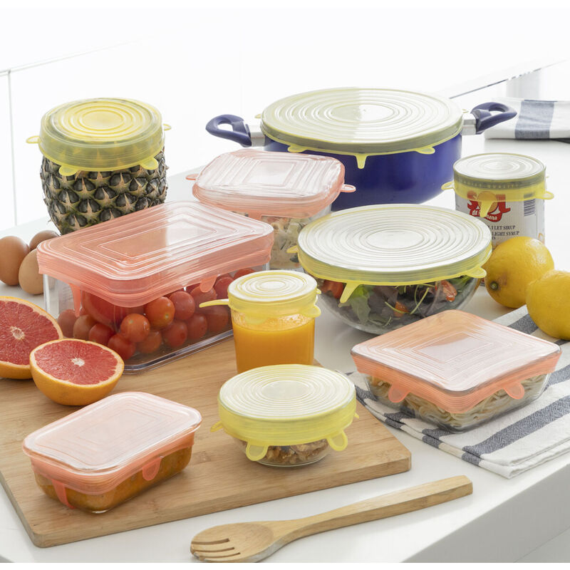 foto del prodotto set di 10 coperchi in silicone estensibili e riutilizzabili lilyd innovagoods