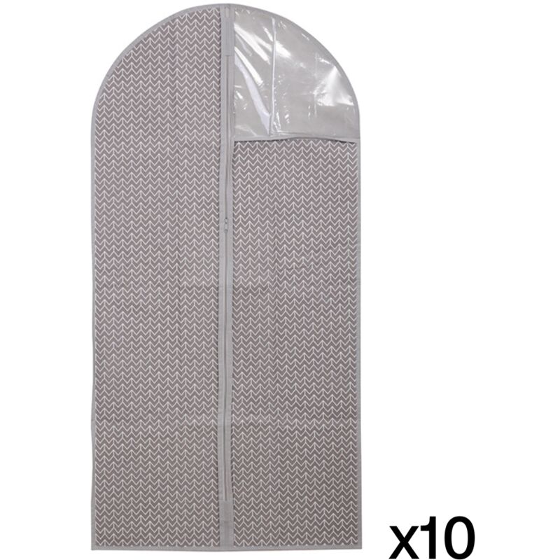 foto del prodotto set di 10 copriabiti per abiti h120 cm in tessuto non tessuto geometrico